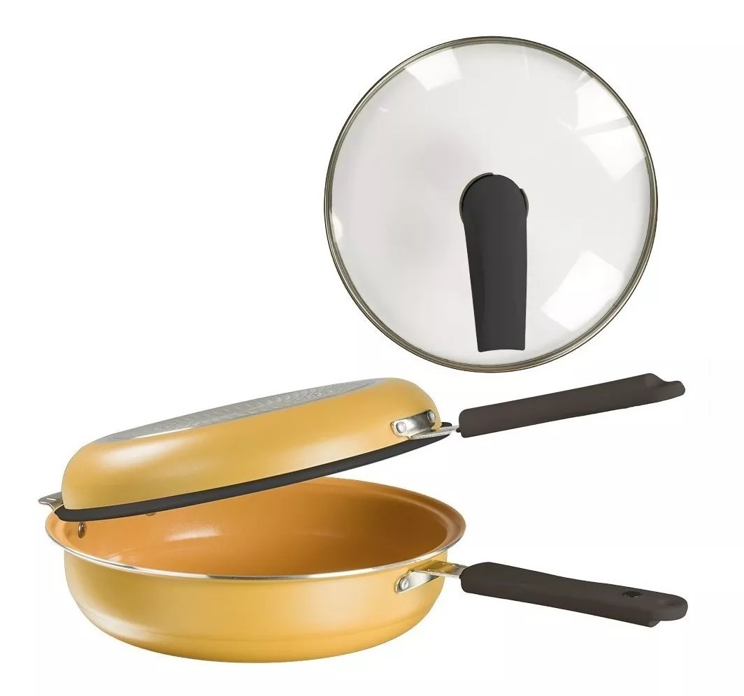  sartenes para cocinar sartén doble 47 × 36 × 8 sartén flip doble  cara antiadherente barbacoa herramienta de cocina anti quemaduras mango :  Hogar y Cocina