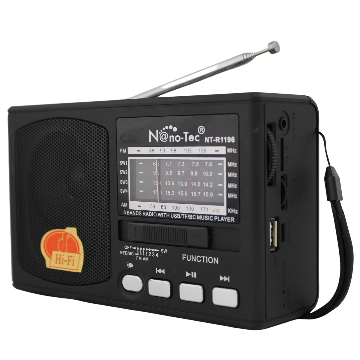 Radio Portatil Am Fm Mp3 Bateria Recargable Para Escuchar Musica Futbol