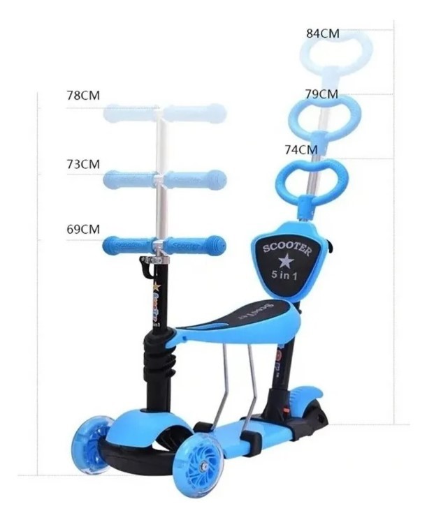 Patineta Scooter Monopatin Gusano 3 Ruedas Para Niños - Luegopago