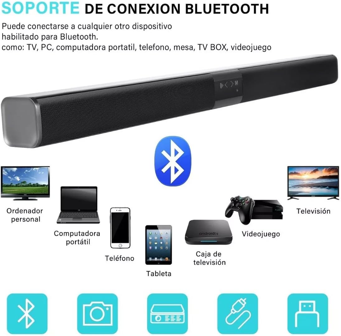  Altavoces de barras de sonido de TV con Bluetooth 40W