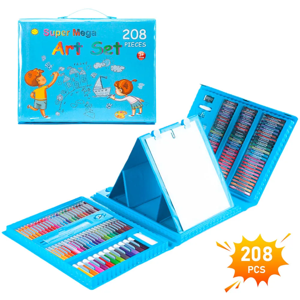 Set Kit De Arte Dibujo Colores Para Niños (As) Maleta X208 Piezas