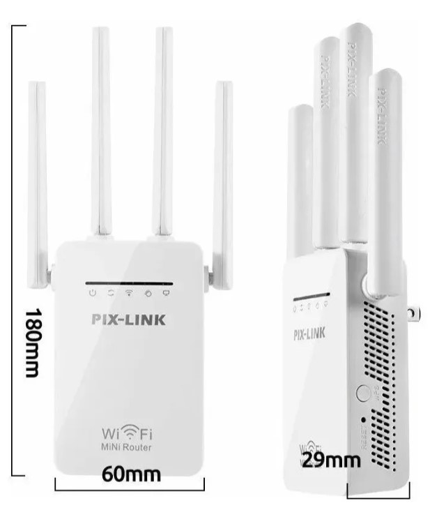 Repetidor WiFi PixLink WR09 Amplificador cuatro antenas
