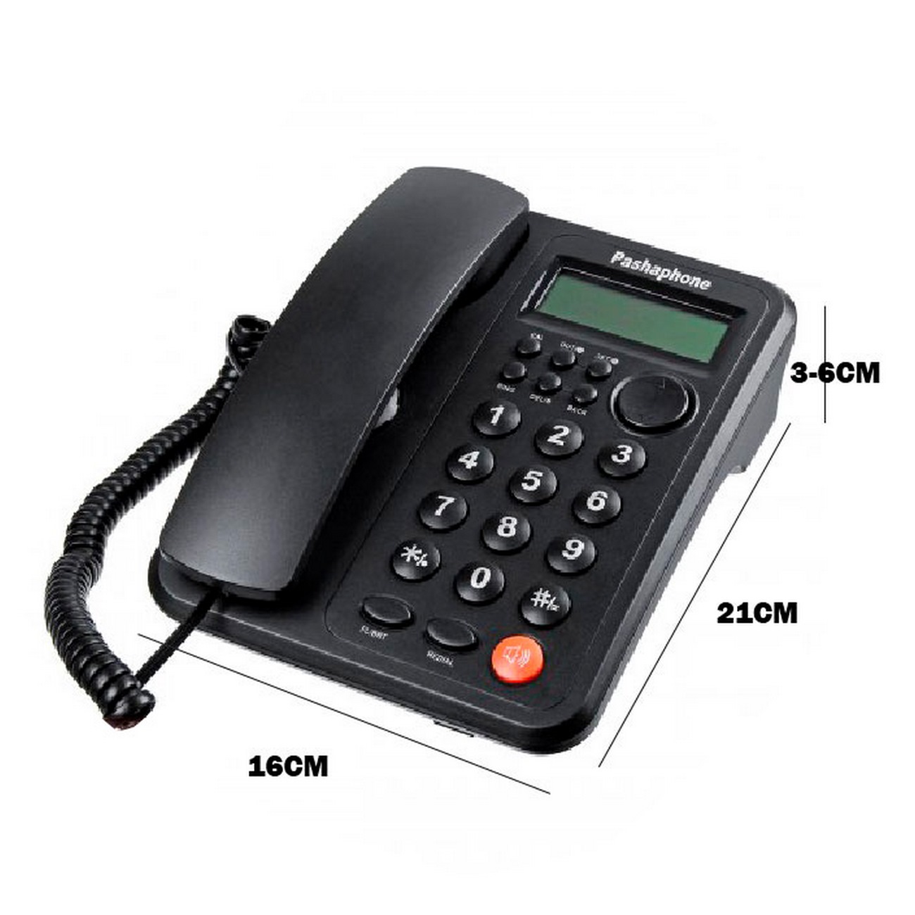 Teléfono fijo con cable de escritorio con pantalla LCD de identificación de  llamadas