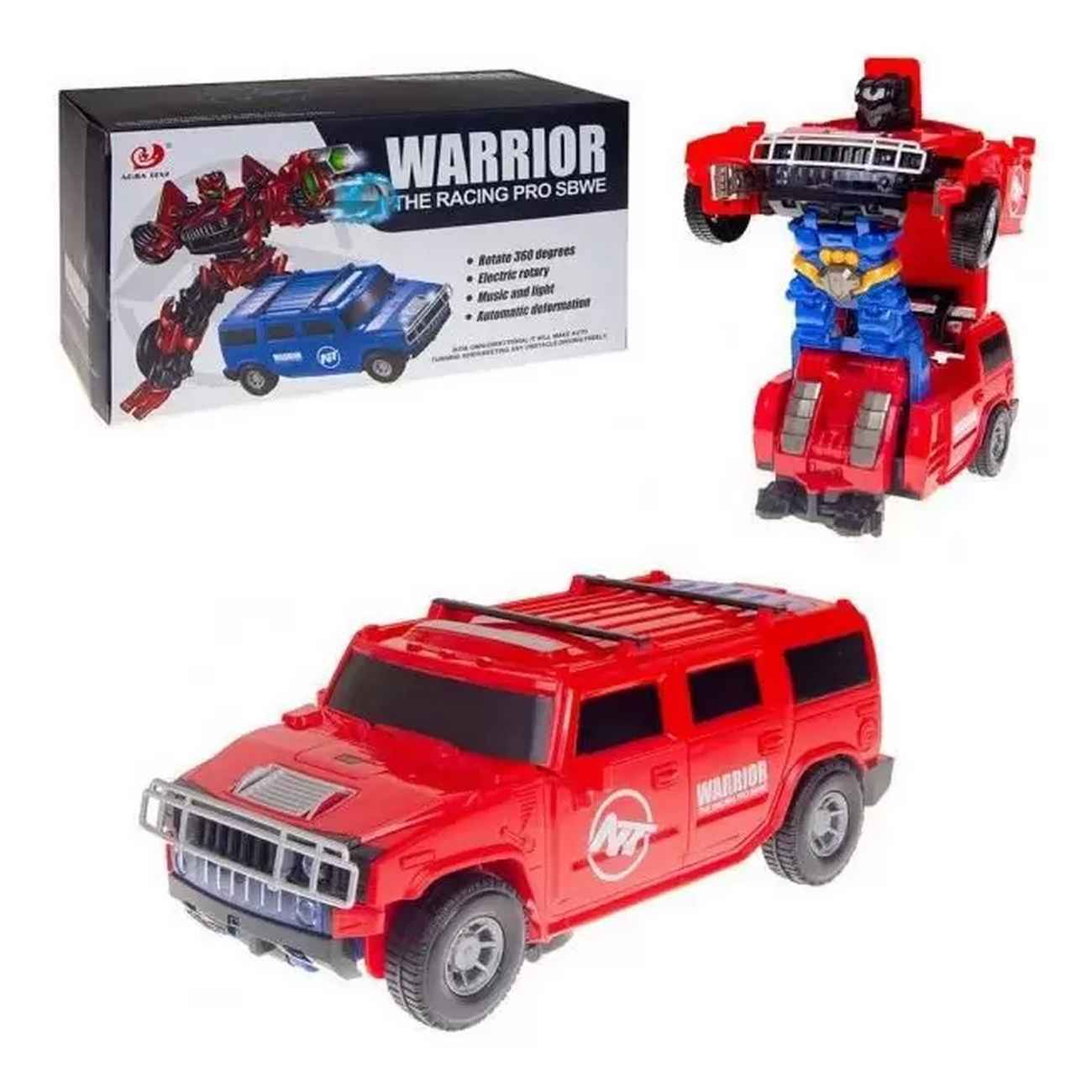 Carro Robot Transformers Camioneta 4x4 Niños Luces + Bateria