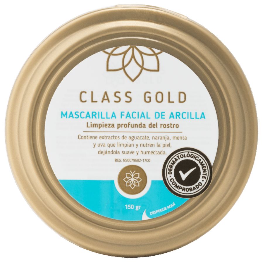 MASCARILLA DE ARCILLA CLASS GOLD PARA EL ROSTRO 150GRS