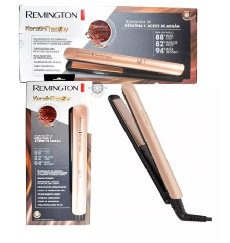 Plancha de Cabello Remington Keratin Therapy Y Aceite De Argán Original -  Luegopago