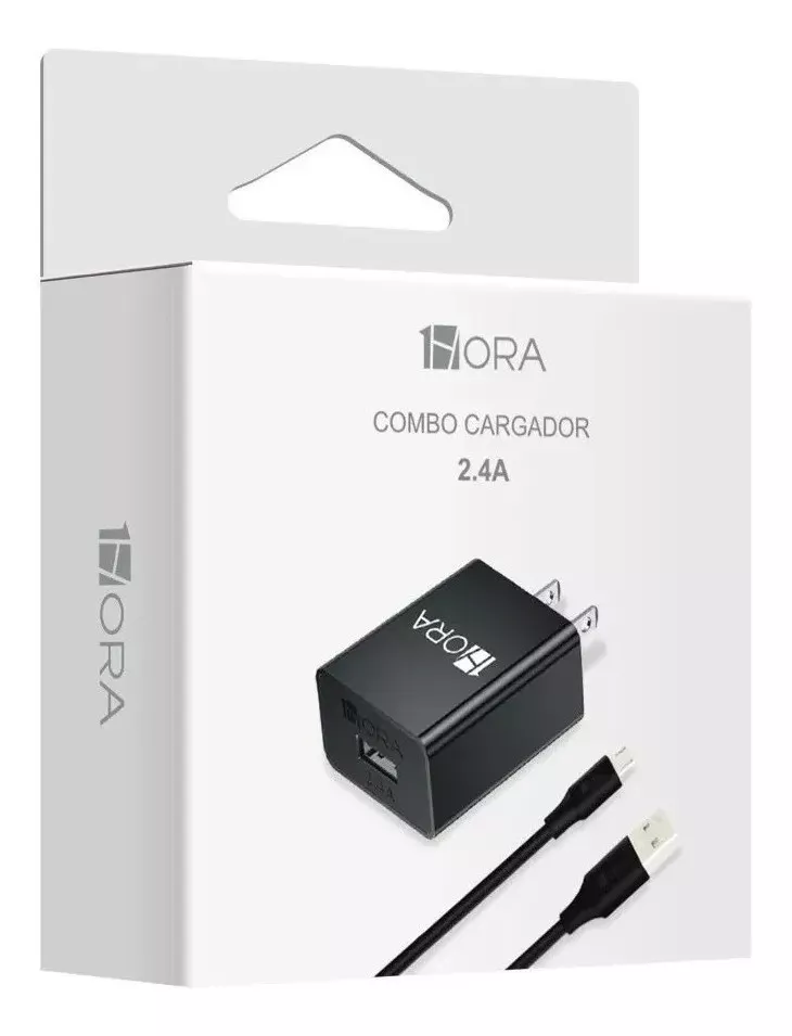 Combo cargador y cable de 1M 1Hora Tipo C 10W, Carga Rápida USB 2.0A Para