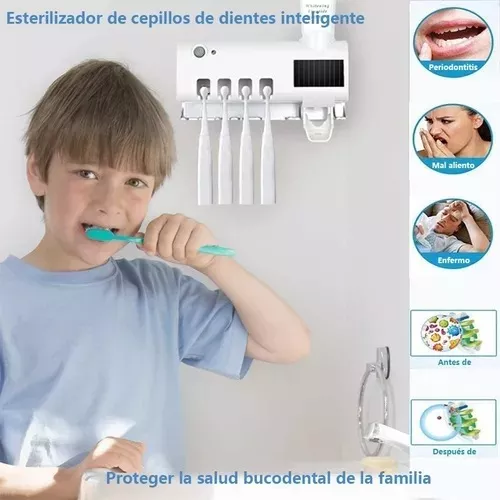 Dispensador Pasta Dental Soporte Cepillo Luz Uv A $ 5,50
