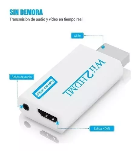 Conversor / Adaptador HDMI 3.5mm Audio Full HD para Wii - Blanco