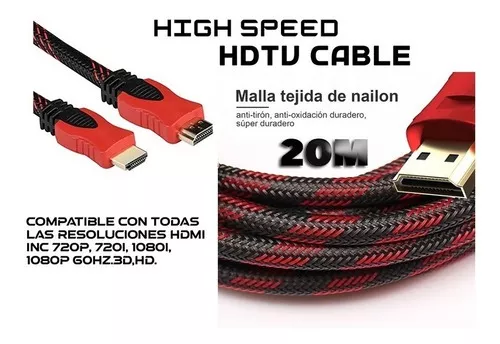 Cable Hdmi 20 Metros Full Hd 1080p Ps3 Xbox 360 Laptop Pc Tv - ELE-GATE