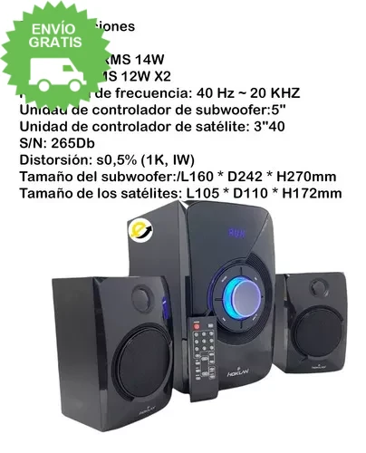 Teatro En Casa Hoklan HT2492 2.1 Bluetooth Radio Fm Usb Puerto SD