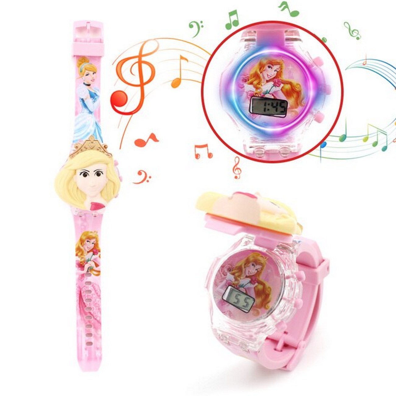Reloj Niños Digital Luces Sonido Tapa Infantil Princesa Cenicienta -  Luegopago