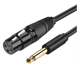 Cable Microfono 6.35 Macho A Xlr Hembra 3mt Ugreen 20720