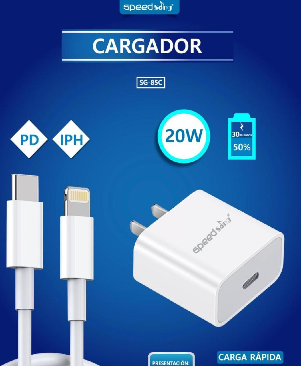 Cargador Completo Para Iphone 11/12/Pro Max 18W Carga Rapida