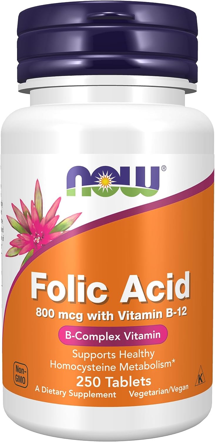 Now Acido Folico 800mcg 250 Tabletas
