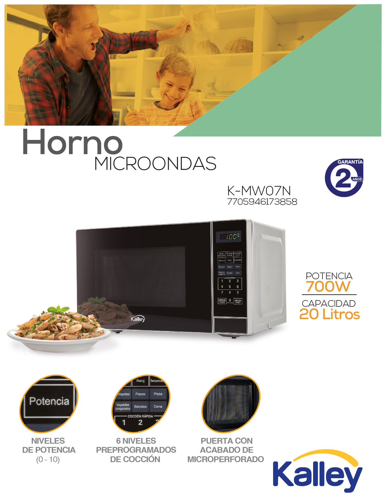 Horno Microondas KALLEY 0.7 K-MW07N Negro