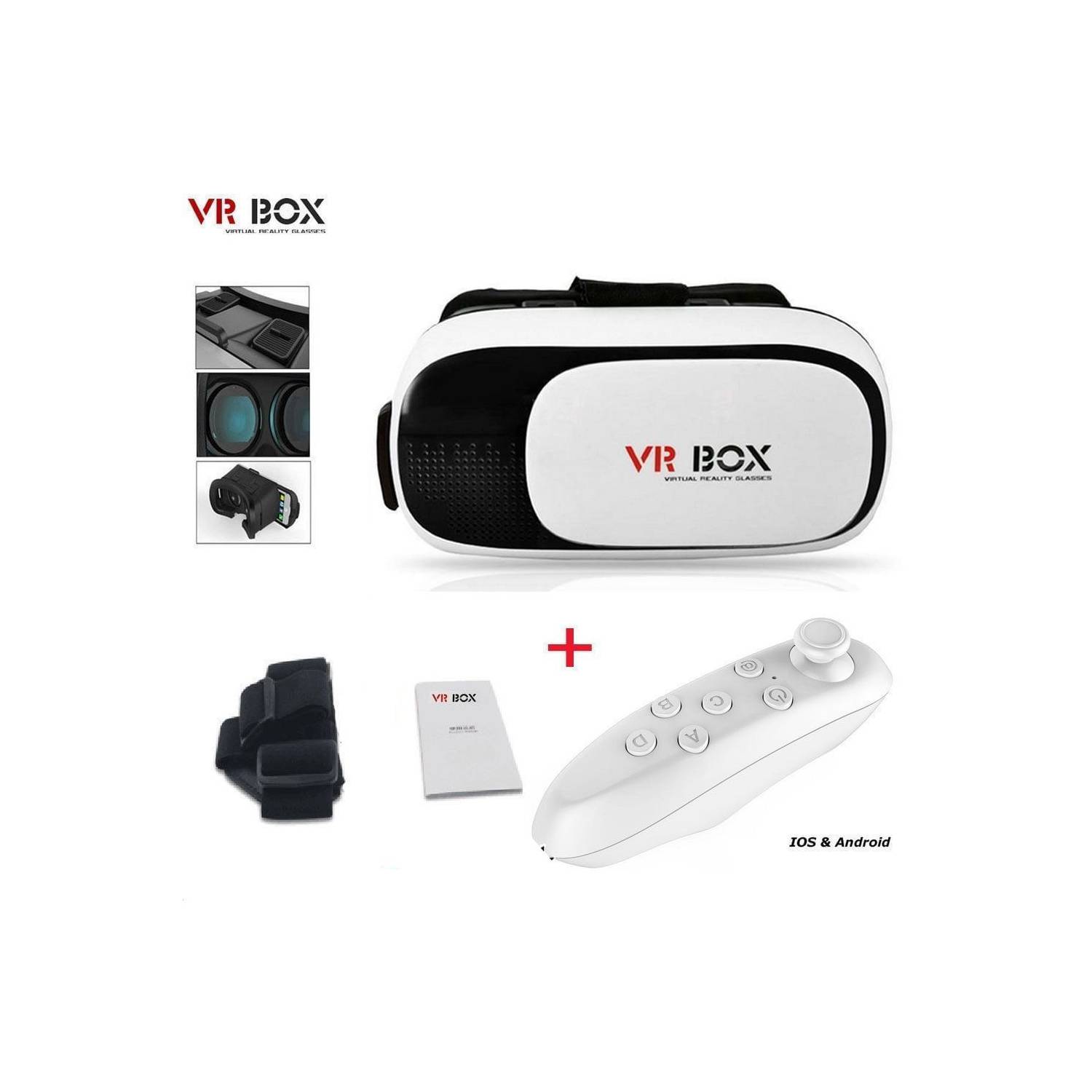 RevolutionLine - Gafas de Realidad Virtual 3D VR Box con Mando Control  Remoto Bluetooth