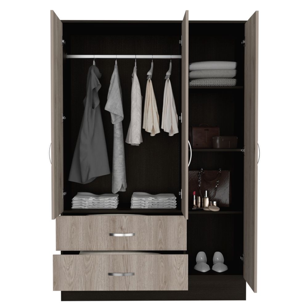 Closet Quiles, Wengue Y Humo, Con Espejo, Tubo Para Colgar Ropa, 3 Puertas  Abatibles - Luegopago