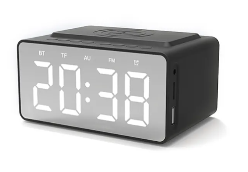 Reloj despertador Digital con Radio, Altavoz Bluetooth, cargador