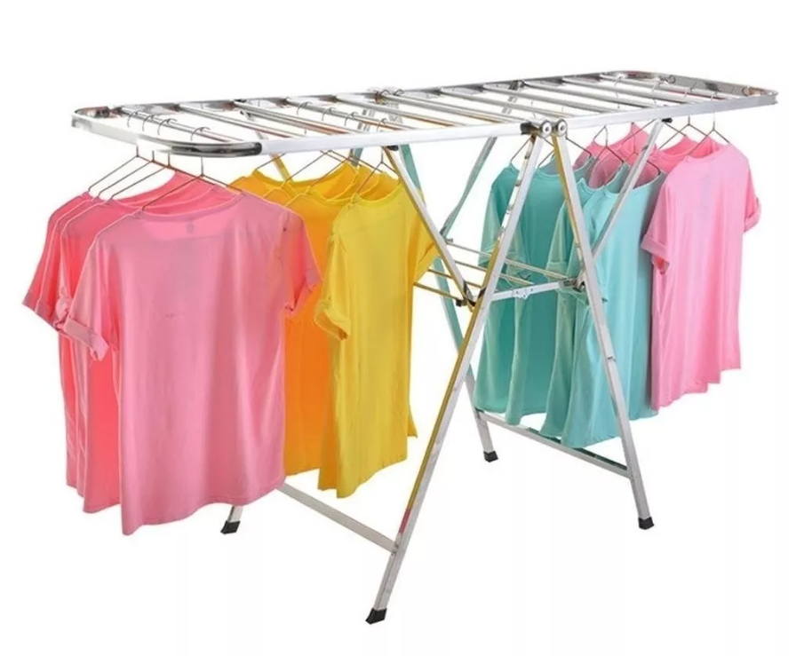 Tendedero de ropa, dos en uno, escalera y tendedero, modelo en T, secador  plegable, fácil almacenamiento, tendederos de ropa, aleación de aluminio