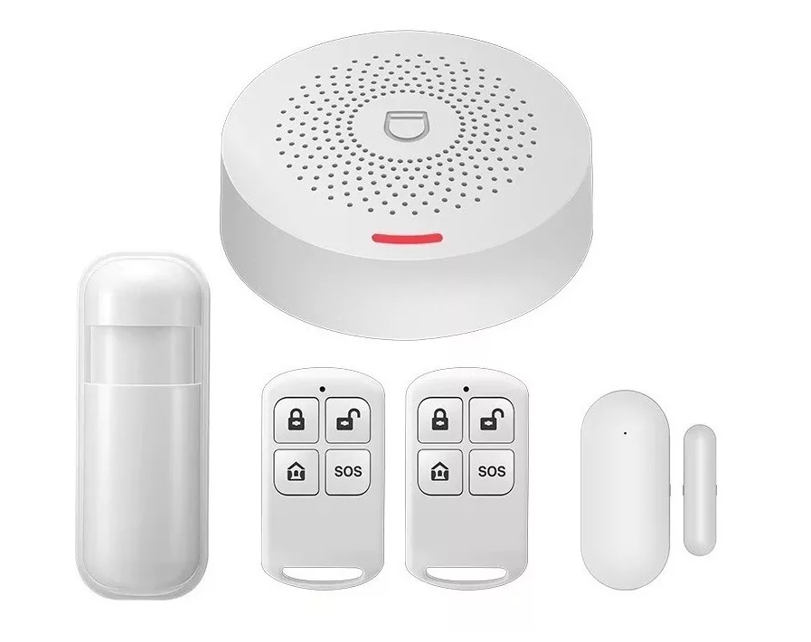 Sistema de alarma inalámbrico WiFi inteligente para el hogar con detector  de movimiento, notificaciones con aplicación, sensor de puerta/ventana