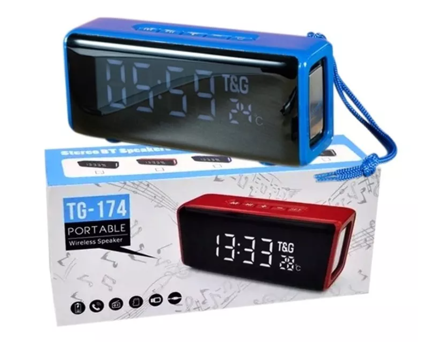 Radio reloj despertador digital FM con doble cargador USB Steren CLK-280