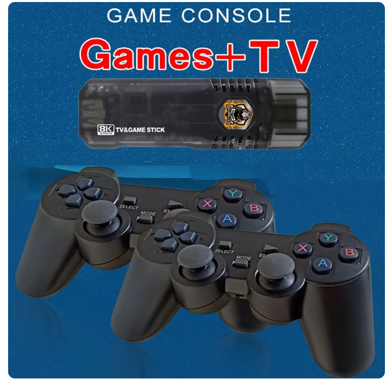 CONSOLA GAME BOX X8 + TV STICK + 10 MIL JUEGOS + 2 MANDOS INALAMBRICOS  GENERICO