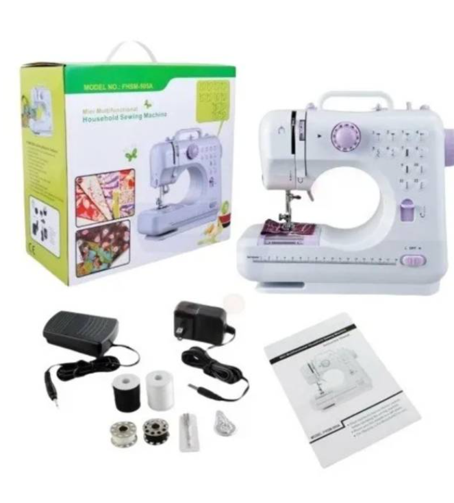 Máquina Coser Portatil Domestica Multifuncional Fhsm-505g - Luegopago