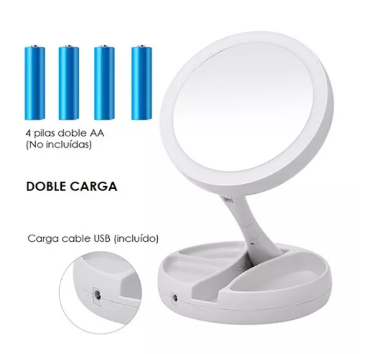 Espejo de tocador con luces, espejo de maquillaje con 9 luces LED, con -  VIRTUAL MUEBLES