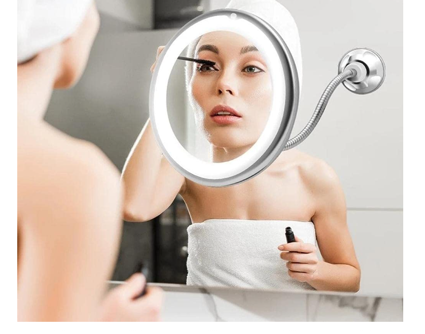 Espejo Circular Plegable Con Luz Led Espejo Maquillaje - Luegopago