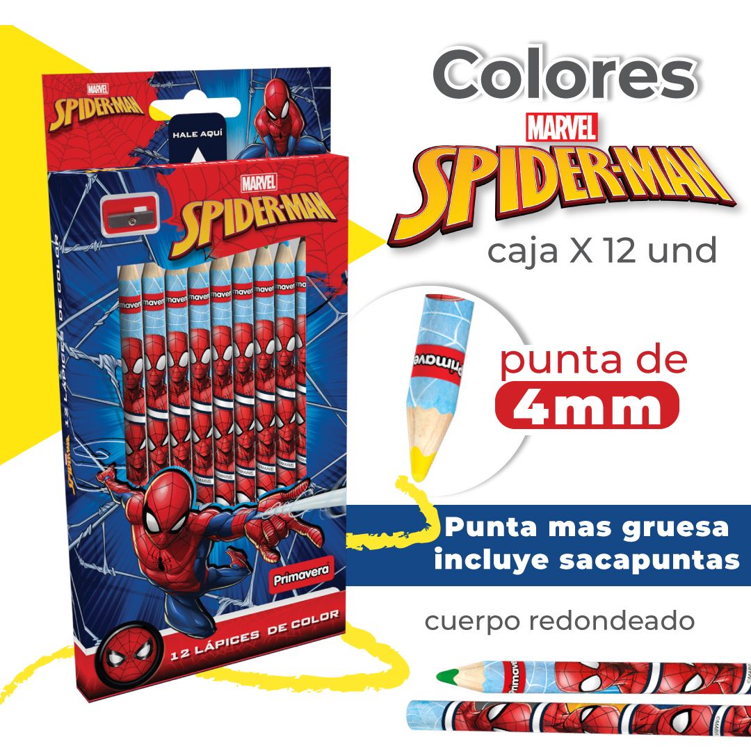 Colores Primavera  X12 Unidades Spiderman