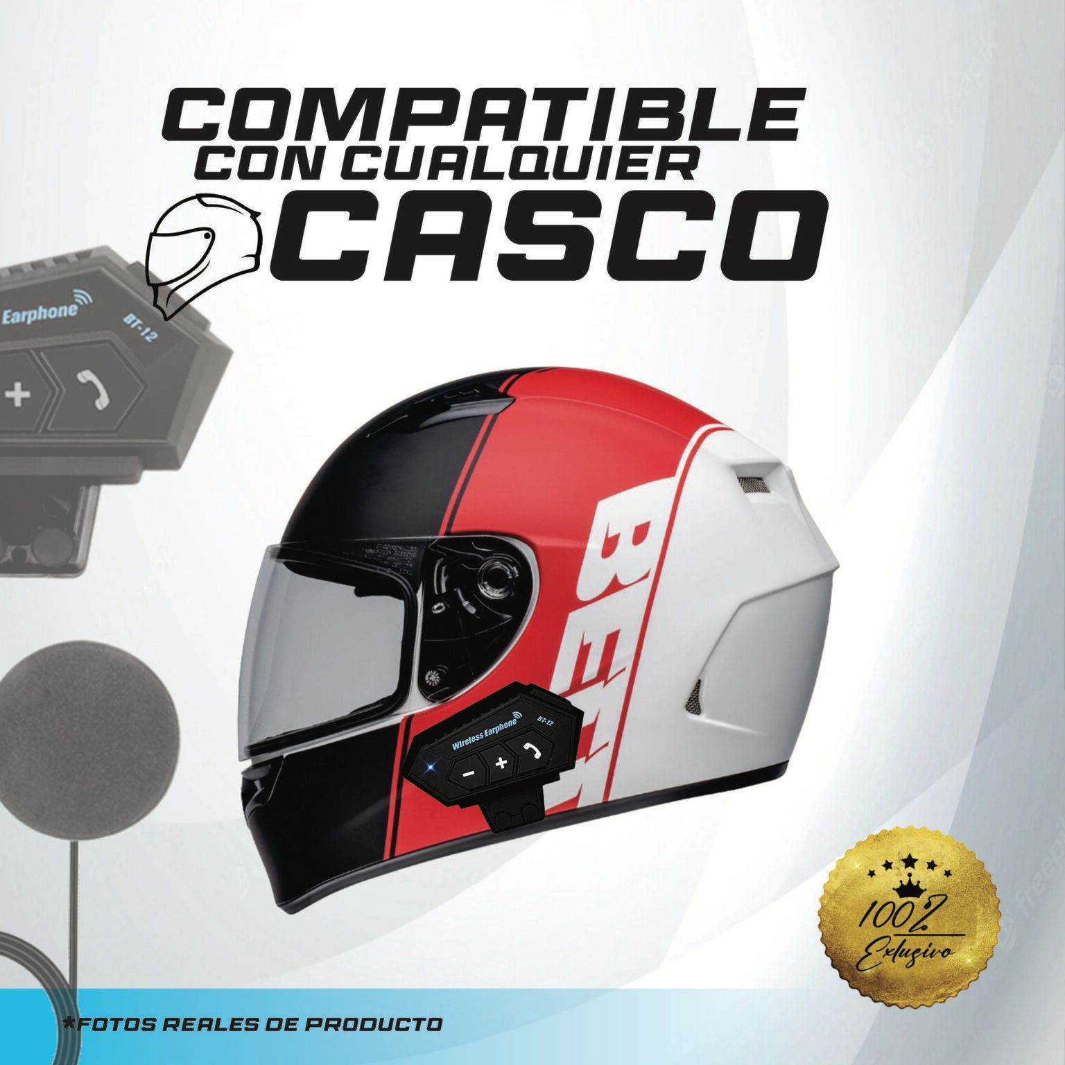 Auriculares Bluetooth Para Casco Moto - Luegopago