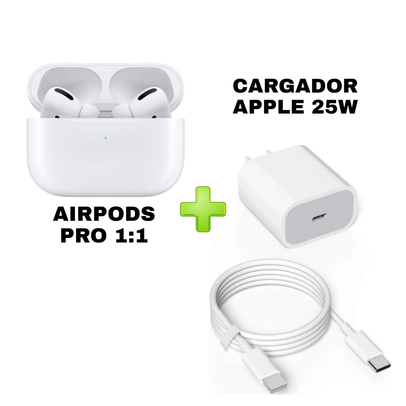 Audifonos AirPods Pro 1.1+ Cargador 25W Carga Rapida - Luegopago