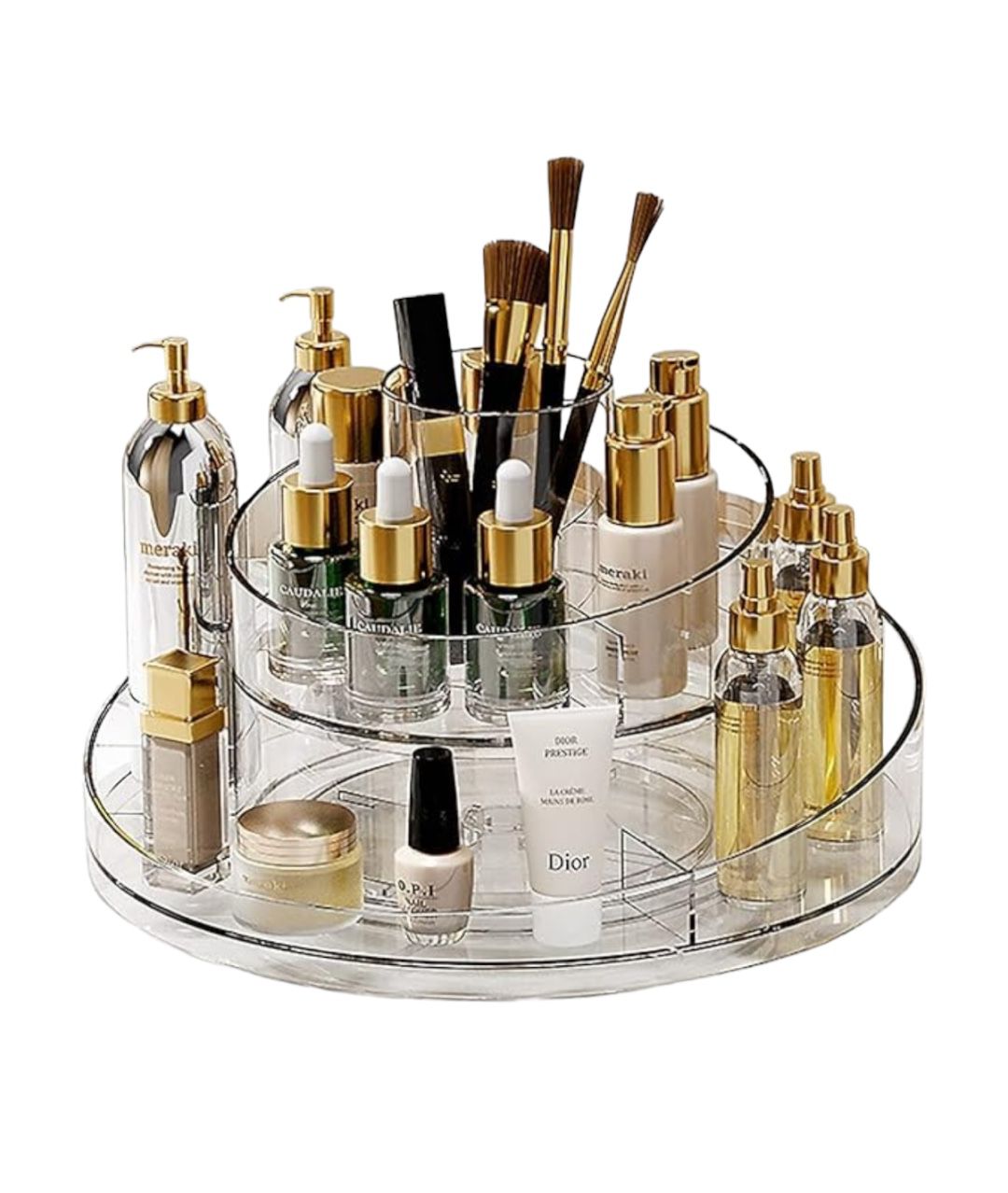  Vitrinas de cosméticos Rotación de 360 grados Organizador de  maquillaje Organizador de almacenamiento de cosméticos Estante de  escritorio de habitación de mujeres Maquillaje de plástico Cuidado de la  piel Organizar organizador