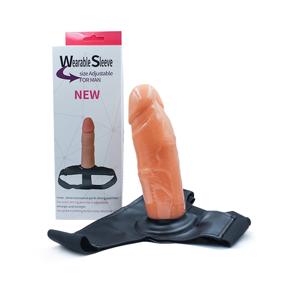 ARNÉS CON FUNDA EXTENSORA REALISTA PARA PENE - 17CM