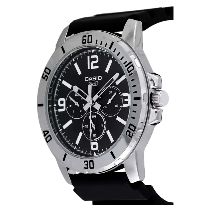 Casio Reloj de pulsera para hombre MTP-V001L-1BUDF, Blanco, Movimiento de  cuarzo